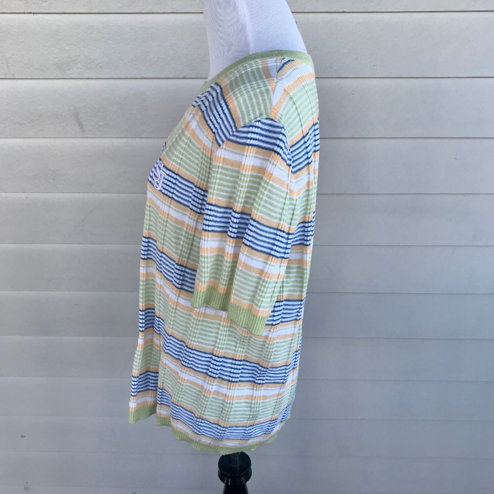 St. John Sport Knit  Striped Top T Shirt  Sweater - Picture 6 of 8